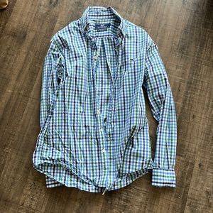 Mens Vineyard vines green blue white whale shirt